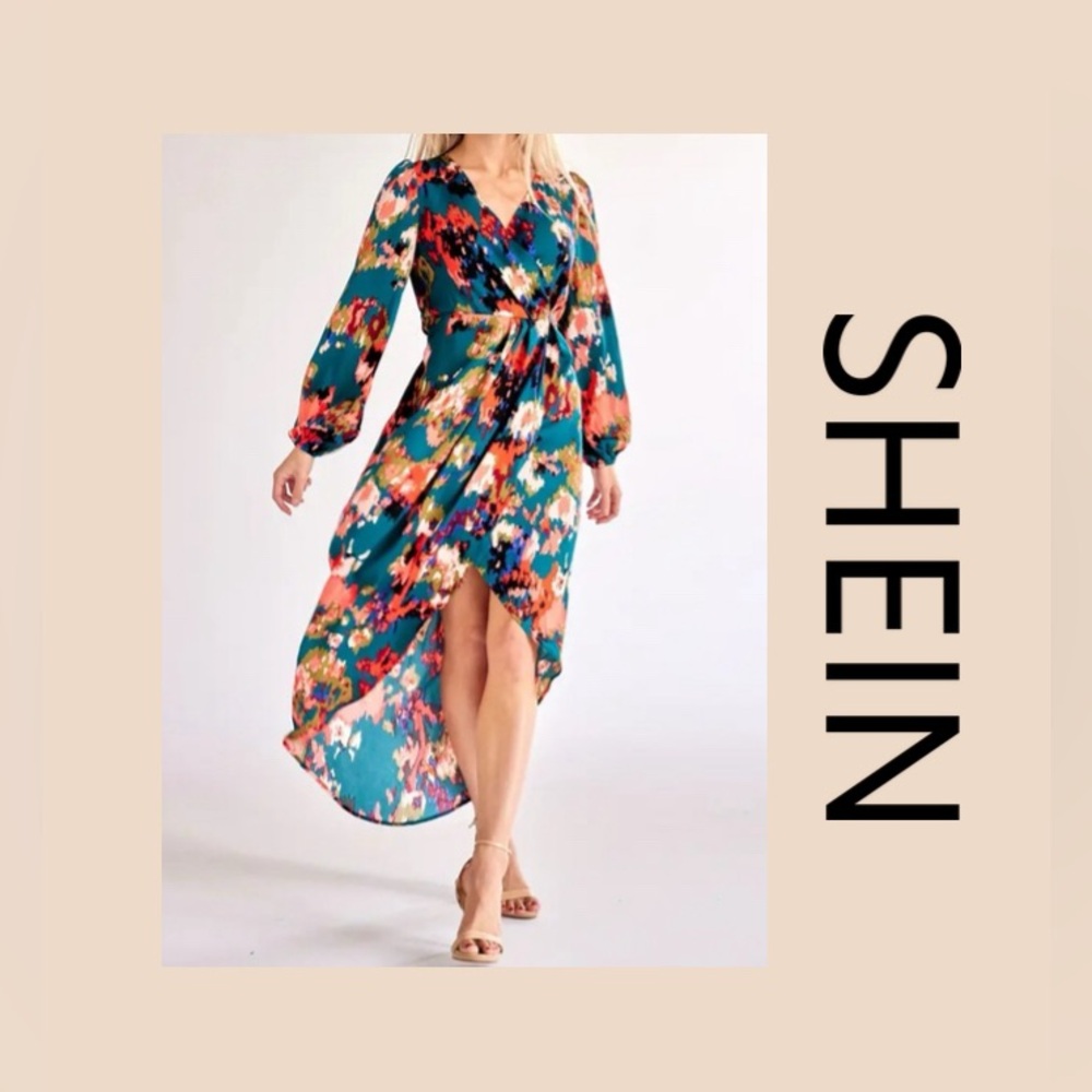 SHEIN Women’s Long Sleeve High Low Dress Size 2XL NWOT